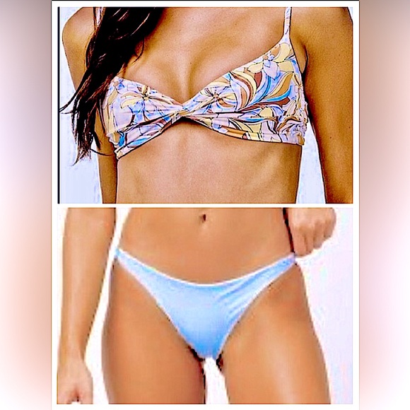 NWT Lspace Camacho Classic Style Bottom Size Large Sky Blue Moderate Coverage - Picture 3 of 15